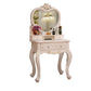 Victorian Bedroom With Drawer Mirror Solid Wood Makeup Vanity Set Clearhalo 'Bedroom Furniture' 'furn' 'furn_makeup_vanities' 'Furniture' 'Makeup Vanities' 'makeup_vanities' 7004947