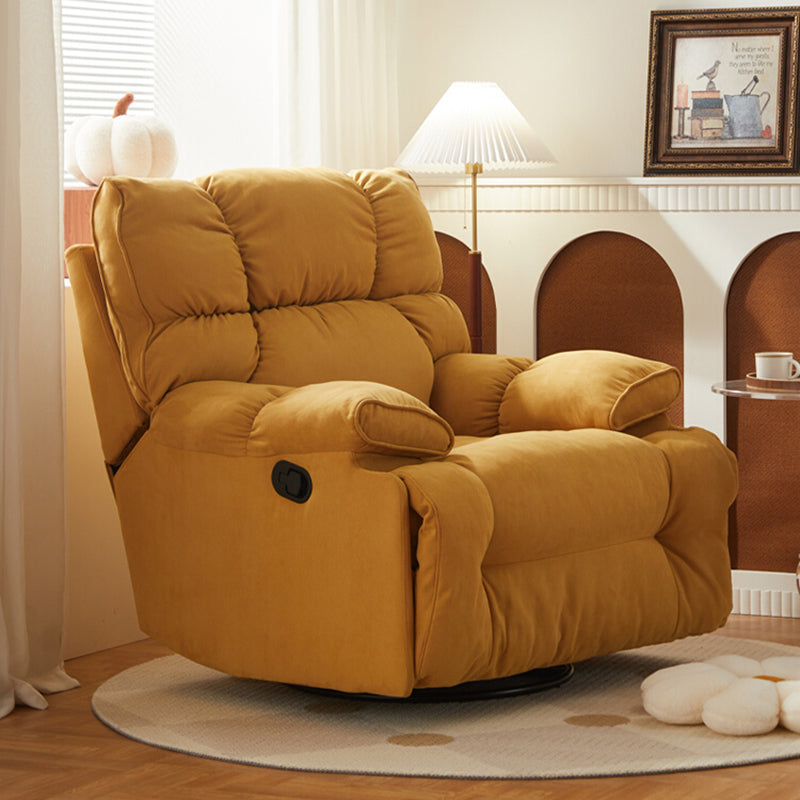 Modern Manual-Handle Recliner Swivel Rocker Standard Recliner with Footrest Clearhalo 'Chairs & Seating' 'furn' 'furn_recliners' 'Furniture' 'Living Room Furniture' 'Recliners' 7004974