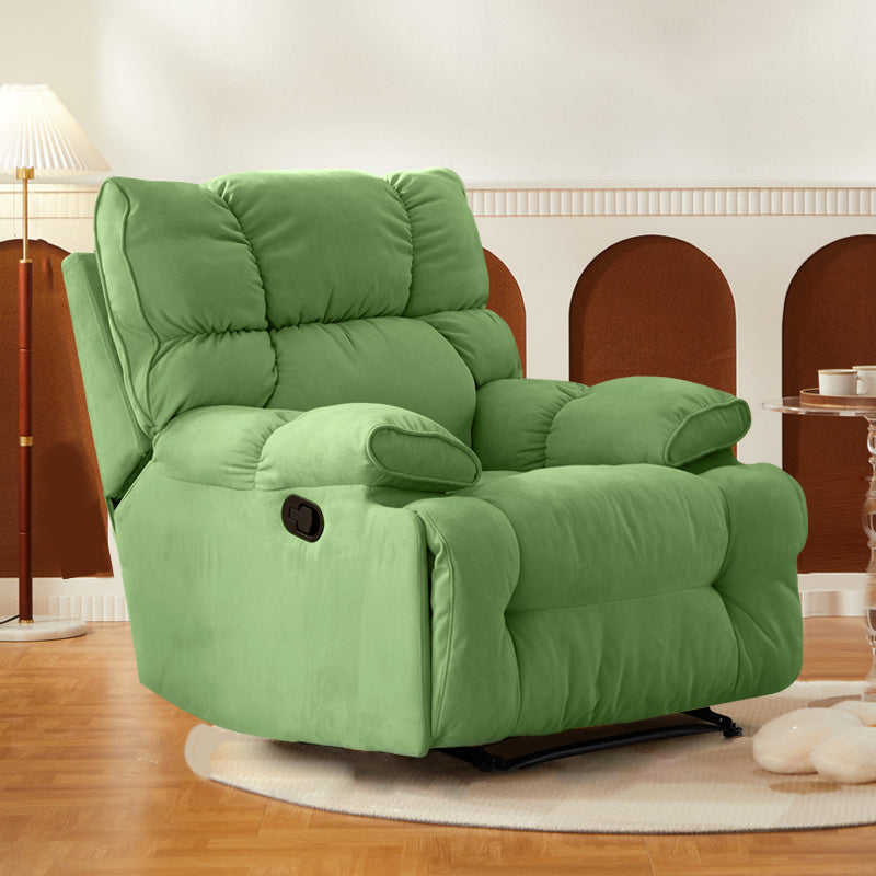 Modern Manual-Handle Recliner Swivel Rocker Standard Recliner with Footrest Green Standard (No Motion) Clearhalo 'Chairs & Seating' 'furn' 'furn_recliners' 'Furniture' 'Living Room Furniture' 'Recliners' 7004978
