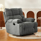 Modern Manual-Handle Recliner Swivel Rocker Standard Recliner with Footrest Gray Standard (No Motion) Clearhalo 'Chairs & Seating' 'furn' 'furn_recliners' 'Furniture' 'Living Room Furniture' 'Recliners' 7004983