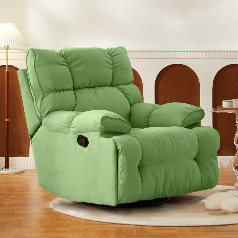 Modern Manual-Handle Recliner Swivel Rocker Standard Recliner with Footrest Green Swivel Rocker Clearhalo 'Chairs & Seating' 'furn' 'furn_recliners' 'Furniture' 'Living Room Furniture' 'Recliners' 7004988