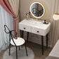 Glam Faux Leather Makeup Counter Bedroom Vanity Dressing Table with Drawer