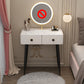 Glam Faux Leather Makeup Counter Bedroom Vanity Dressing Table with Drawer