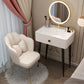 Glam Faux Leather Makeup Counter Bedroom Vanity Dressing Table with Drawer