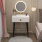 Glam Faux Leather Makeup Counter Bedroom Vanity Dressing Table with Drawer