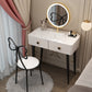 Glam Faux Leather Makeup Counter Bedroom Vanity Dressing Table with Drawer