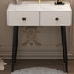 Glam Faux Leather Makeup Counter Bedroom Vanity Dressing Table with Drawer