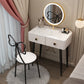 Glam Faux Leather Makeup Counter Bedroom Vanity Dressing Table with Drawer