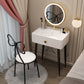 Glam Faux Leather Makeup Counter Bedroom Vanity Dressing Table with Drawer