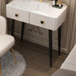 Glam Faux Leather Makeup Counter Bedroom Vanity Dressing Table with Drawer