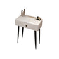 Glam Faux Leather Makeup Counter Bedroom Vanity Dressing Table with Drawer