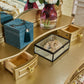 Victorian Wooden Vanity Dressing Table Gold 2-Drawer Make-up Vanity Clearhalo 'Bedroom Furniture' 'furn' 'furn_makeup_vanities' 'Furniture' 'Makeup Vanities' 'makeup_vanities' 7005075