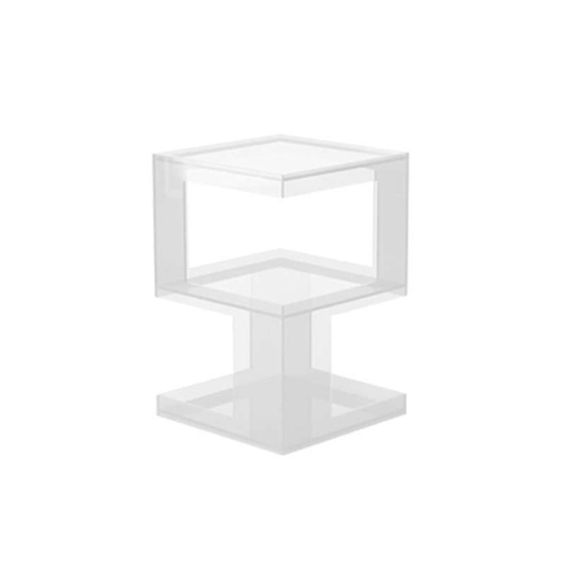 Modern Block Accent Side Table with Storage Square Living Room Corner Table Clear 1 Clearhalo 'Coffee & Accent Tables' 'End & Side Tables' 'end_side_tables' 'furn' 'furn_end_side_tables' 'Furniture' 'Living Room Furniture' 7005160