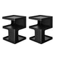 Modern Block Accent Side Table with Storage Square Living Room Corner Table Matte Black 2 Clearhalo 'Coffee & Accent Tables' 'End & Side Tables' 'end_side_tables' 'furn' 'furn_end_side_tables' 'Furniture' 'Living Room Furniture' 7005165