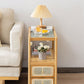 Rectangular Side End Table Living Room with Storage Block Corner Table