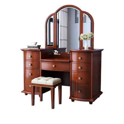 Tavolo da vanità contemporaneo e set di sgabelli a 9 cassetti trucco vanity desk