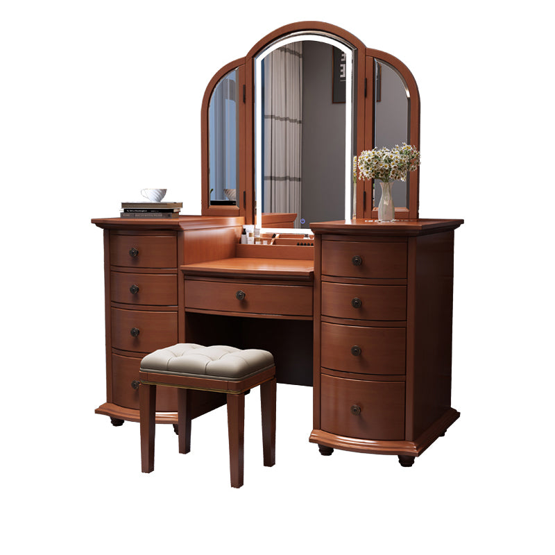 Tavolo da vanità contemporaneo e set di sgabelli a 9 cassetti trucco vanity desk