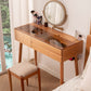 Wood and Glass Makeup Vanity Set With Mirror Standing Vanity Table Clearhalo 'Bedroom Furniture' 'furn' 'furn_makeup_vanities' 'Furniture' 'Makeup Vanities' 'makeup_vanities' 7005331