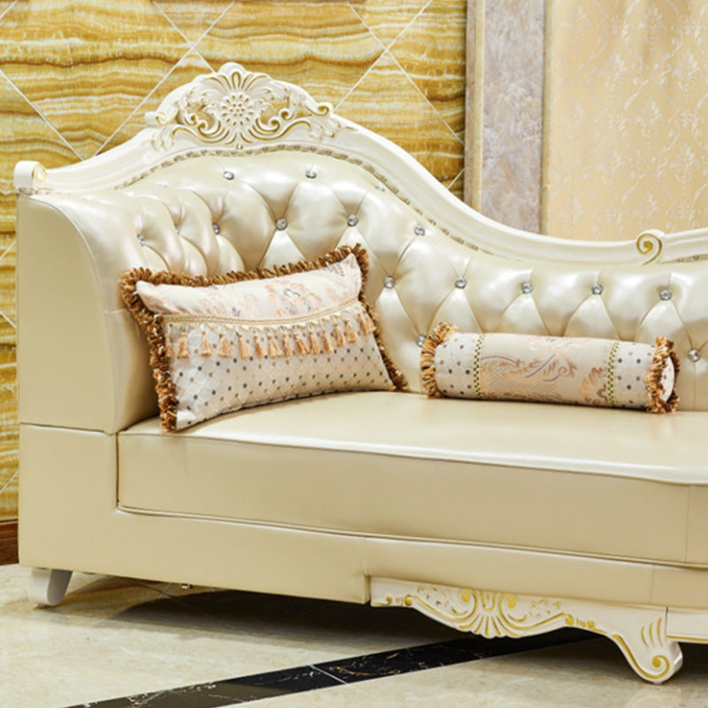 Section de cuir authentique contemporain sectionnelle du bras en pente du dos.