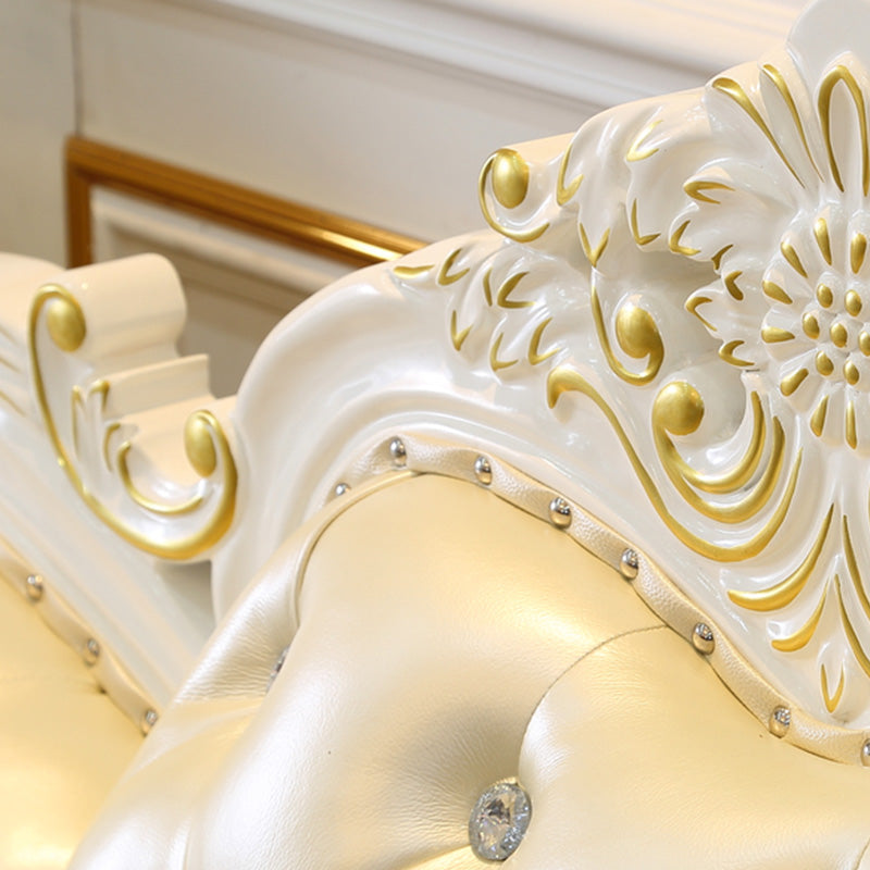 Section de cuir authentique contemporain sectionnelle du bras en pente du dos.