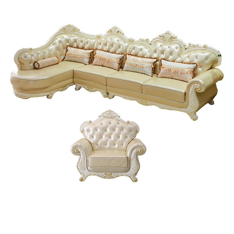 Section de cuir authentique contemporain sectionnelle du bras en pente du dos.