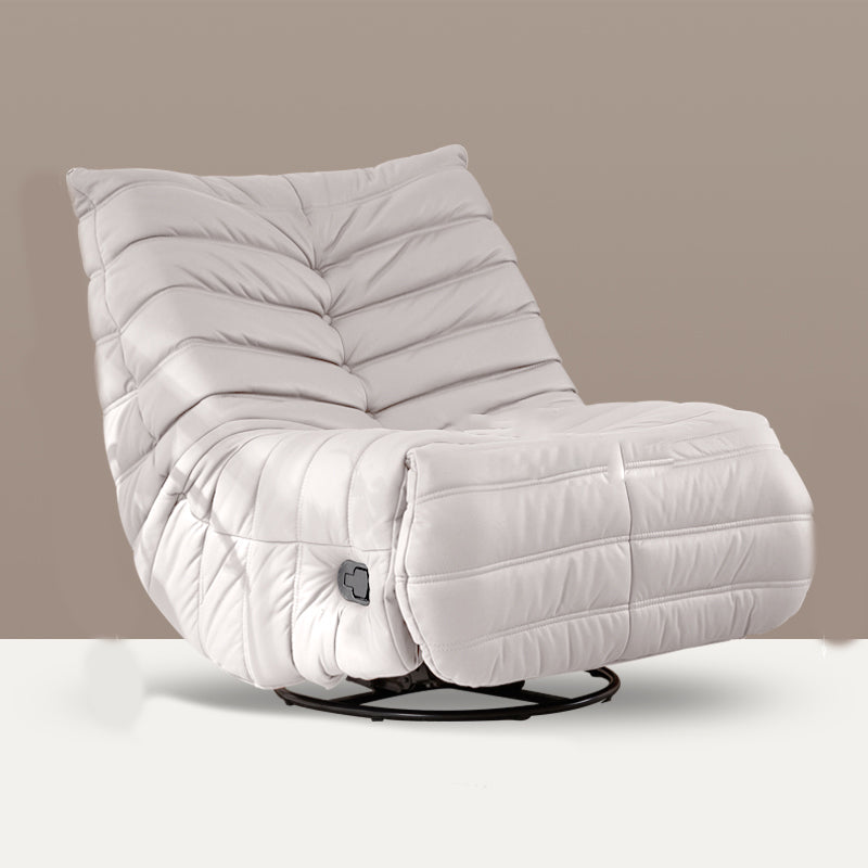 Position Lock Recliner Swivel Rocker Standard Recliner with Footrest Tech Cloth Beige Clearhalo 'Chairs & Seating' 'furn' 'furn_recliners' 'Furniture' 'Living Room Furniture' 'Recliners' 7005374