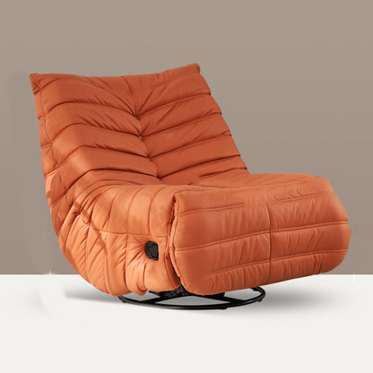 Position Lock Recliner Swivel Rocker Standard Recliner with Footrest Tech Cloth Orange Clearhalo 'Chairs & Seating' 'furn' 'furn_recliners' 'Furniture' 'Living Room Furniture' 'Recliners' 7005375