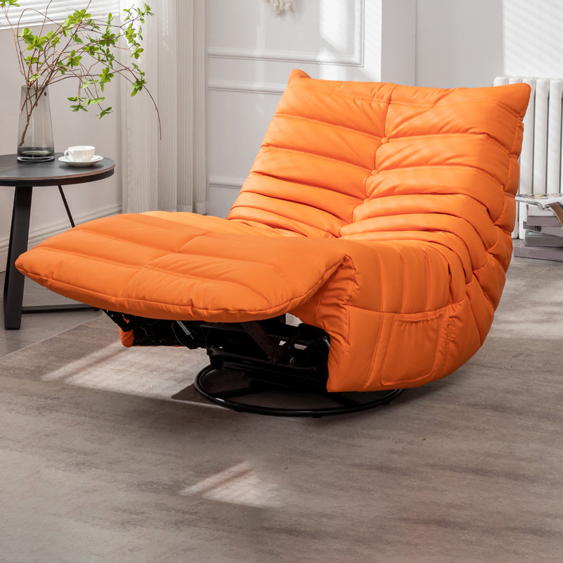 Position Lock Recliner Swivel Rocker Standard Recliner with Footrest Silicone Rubber Orange Clearhalo 'Chairs & Seating' 'furn' 'furn_recliners' 'Furniture' 'Living Room Furniture' 'Recliners' 7005386