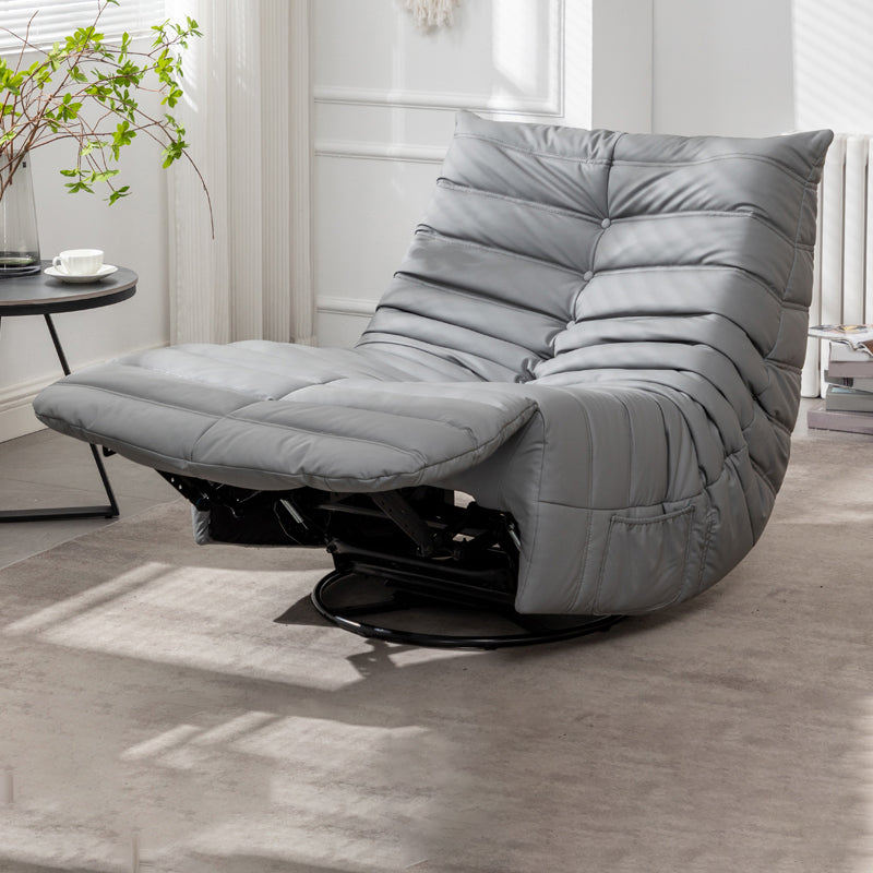 Position Lock Recliner Swivel Rocker Standard Recliner with Footrest Silicone Rubber Gray Clearhalo 'Chairs & Seating' 'furn' 'furn_recliners' 'Furniture' 'Living Room Furniture' 'Recliners' 7005387