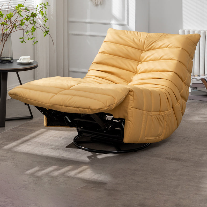 Position Lock Recliner Swivel Rocker Standard Recliner with Footrest Silicone Rubber Yellow Clearhalo 'Chairs & Seating' 'furn' 'furn_recliners' 'Furniture' 'Living Room Furniture' 'Recliners' 7005388