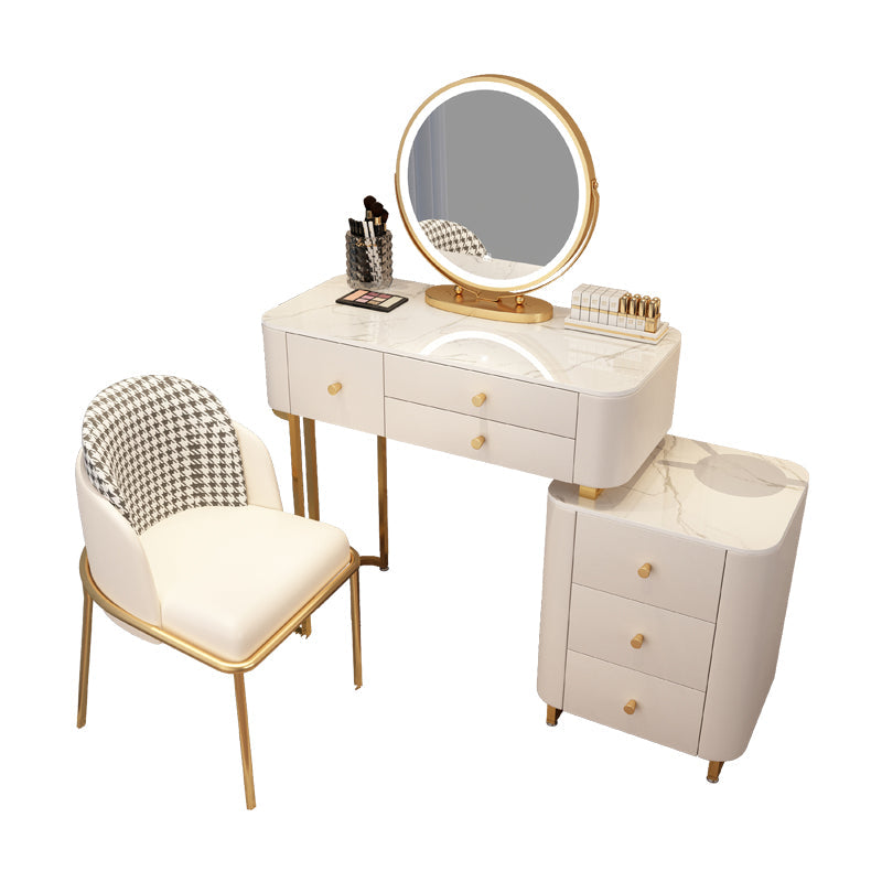 Solid Wood Makeup Vanity Desk Storage Dressing Table Stool Set with Drawer Clearhalo 'Bedroom Furniture' 'furn' 'furn_makeup_vanities' 'Furniture' 'Makeup Vanities' 'makeup_vanities' 7005417