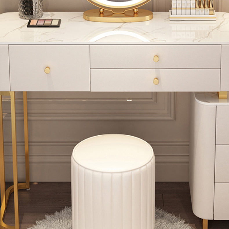 Solid Wood Makeup Vanity Desk Storage Dressing Table Stool Set with Drawer Clearhalo 'Bedroom Furniture' 'furn' 'furn_makeup_vanities' 'Furniture' 'Makeup Vanities' 'makeup_vanities' 7005421