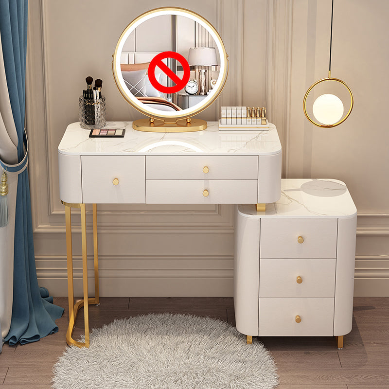 Solid Wood Makeup Vanity Desk Storage Dressing Table Stool Set with Drawer Makeup Vanity 31"L x 16"W x 31"H White Clearhalo 'Bedroom Furniture' 'furn' 'furn_makeup_vanities' 'Furniture' 'Makeup Vanities' 'makeup_vanities' 7005425