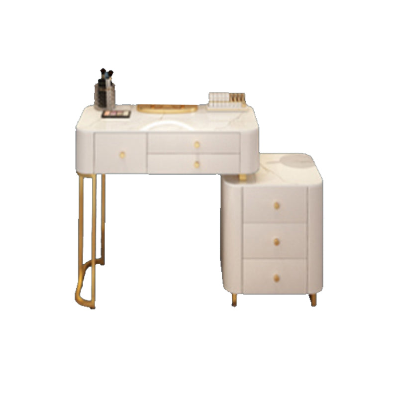Solid Wood Makeup Vanity Desk Storage Dressing Table Stool Set with Drawer Clearhalo 'Bedroom Furniture' 'furn' 'furn_makeup_vanities' 'Furniture' 'Makeup Vanities' 'makeup_vanities' 7005427