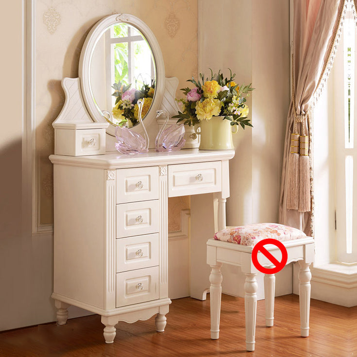 Victorian Dressing Table White Bedroom With Drawer Wooden Mirror