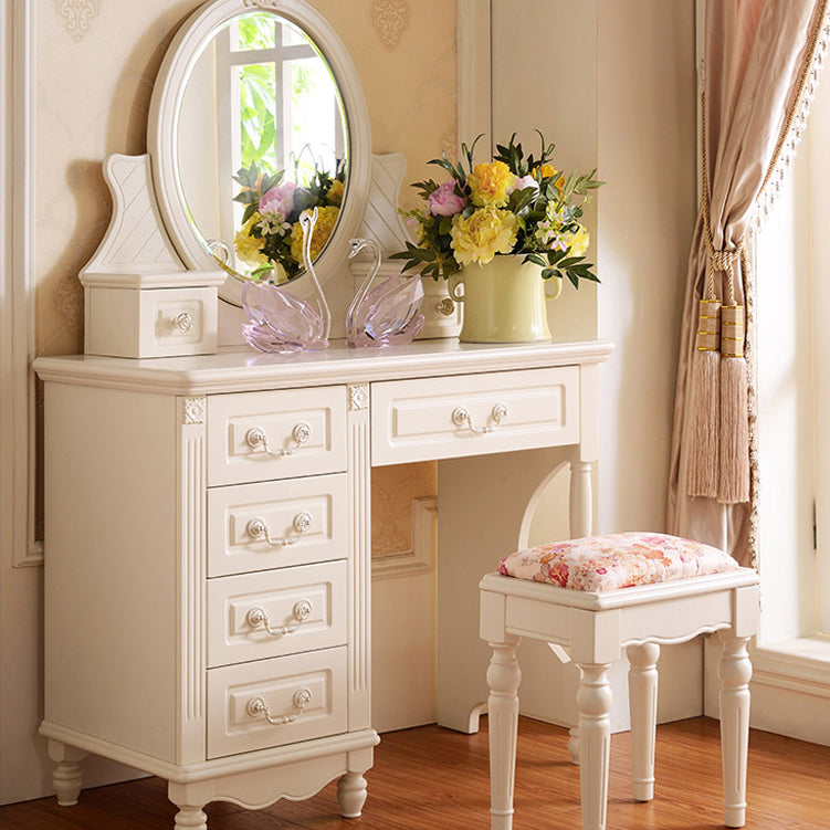 Victorian Dressing Table White Bedroom With Drawer Wooden Mirror