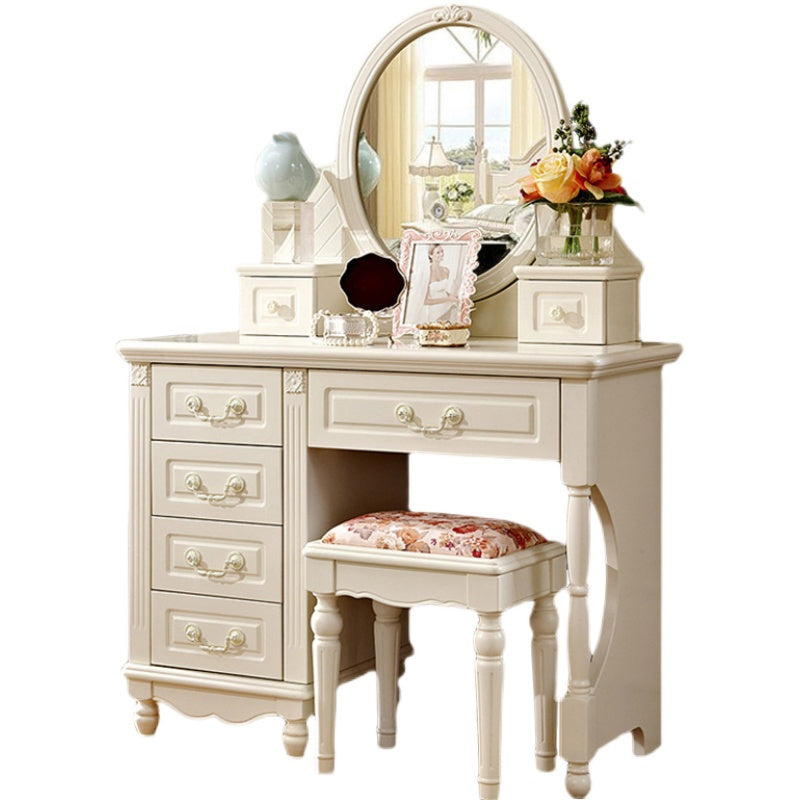 Victorian Dressing Table White Bedroom With Drawer Wooden Mirror