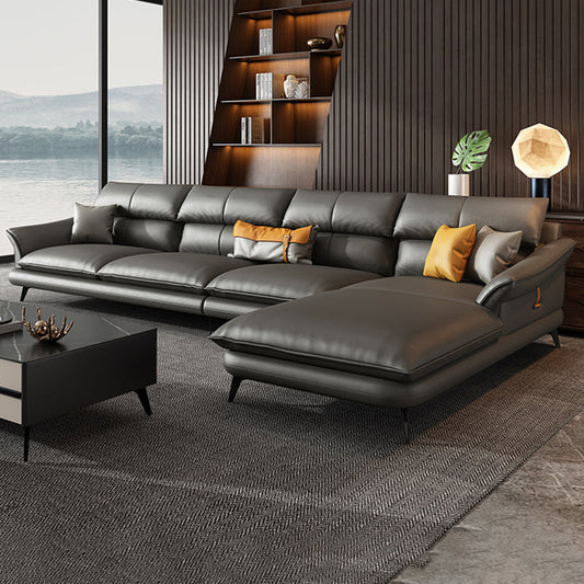 Noordse stijl sectionele bank wijd uitlopende arm kussen achterste sectionele bank