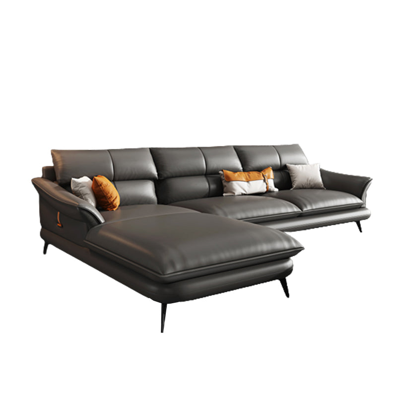 北欧スタイルの断面ソファフレアアームクッションバックセクショナルソファ