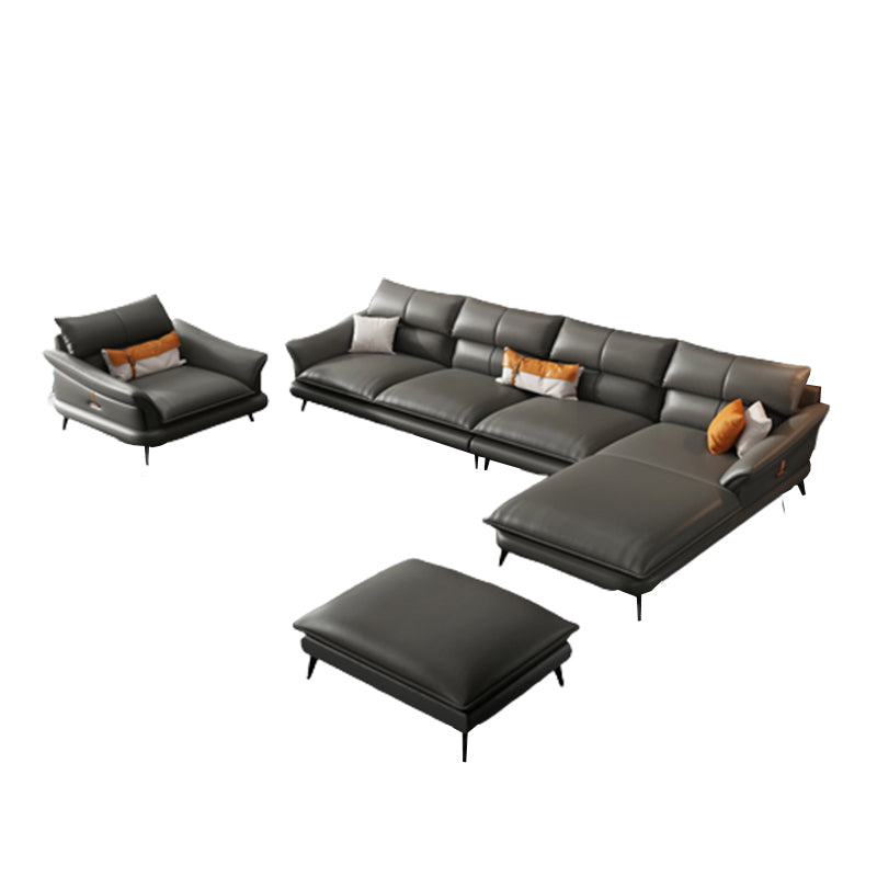 北欧スタイルの断面ソファフレアアームクッションバックセクショナルソファ