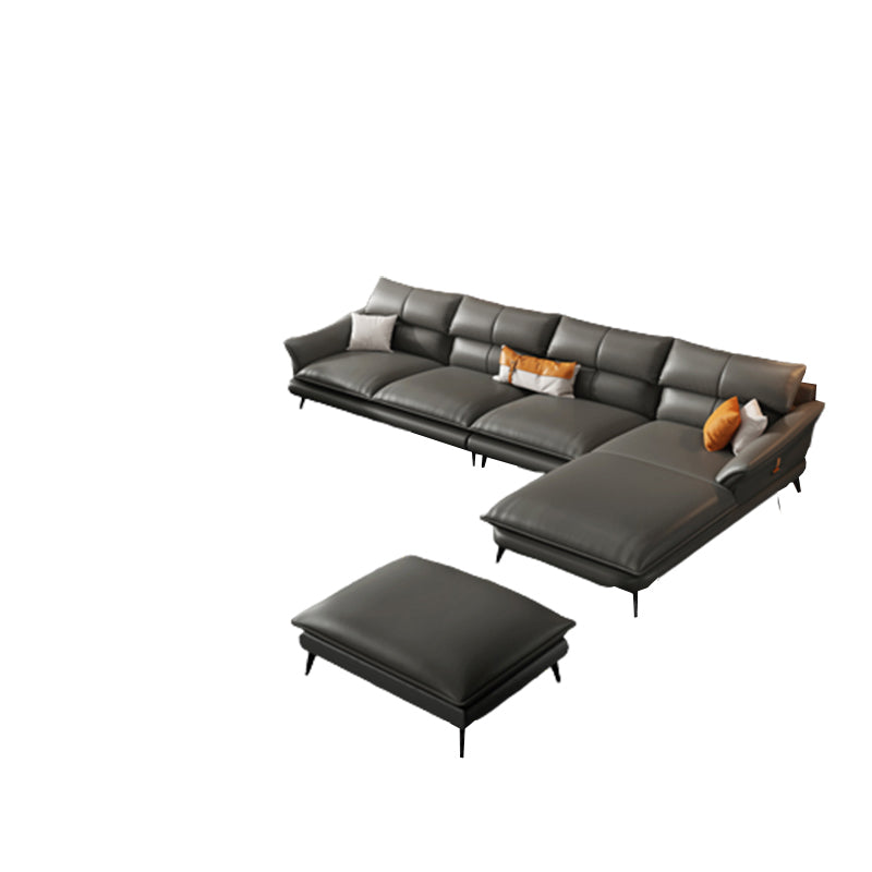 北欧スタイルの断面ソファフレアアームクッションバックセクショナルソファ