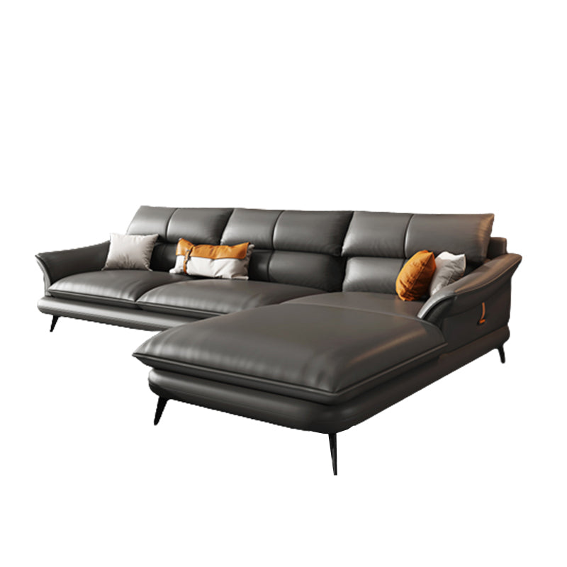 北欧スタイルの断面ソファフレアアームクッションバックセクショナルソファ