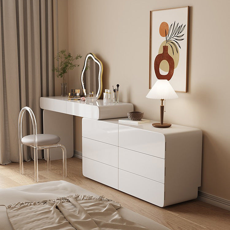 Contemporary Lighted Mirror Vanity Tables Bedroom Makeup Vanity Desk Table with Drawer