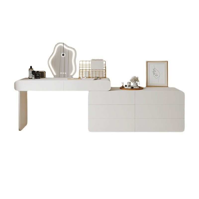 Contemporary Lighted Mirror Vanity Tables Bedroom Makeup Vanity Desk Table with Drawer