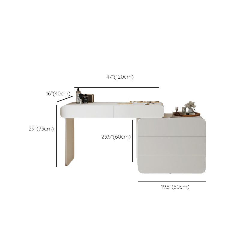 Contemporary Lighted Mirror Vanity Tables Bedroom Makeup Vanity Desk Table with Drawer