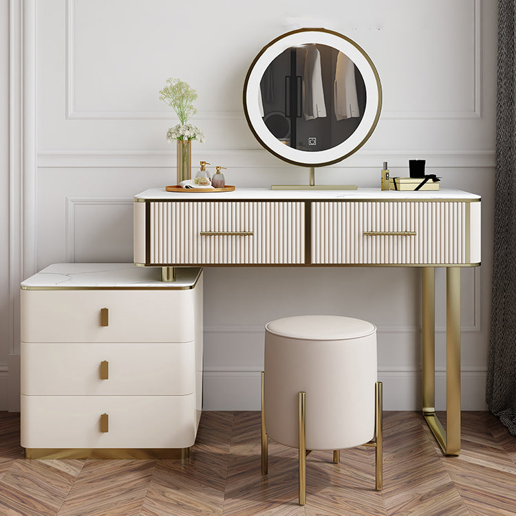 Glam Stone Vanity Dressing Table 5-Drawers Vanity Dressing Table