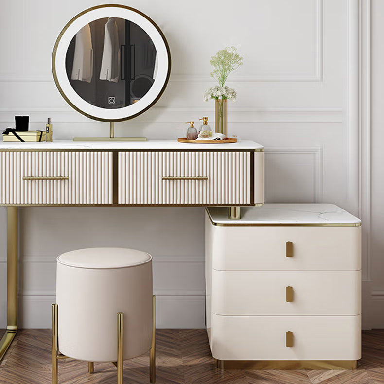 Glam Stone Vanity Dressing Table 5-Drawers Vanity Dressing Table
