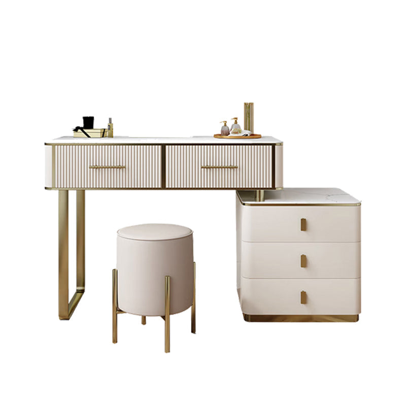 Glam Stone Vanity Dressing Table 5-Drawers Vanity Dressing Table