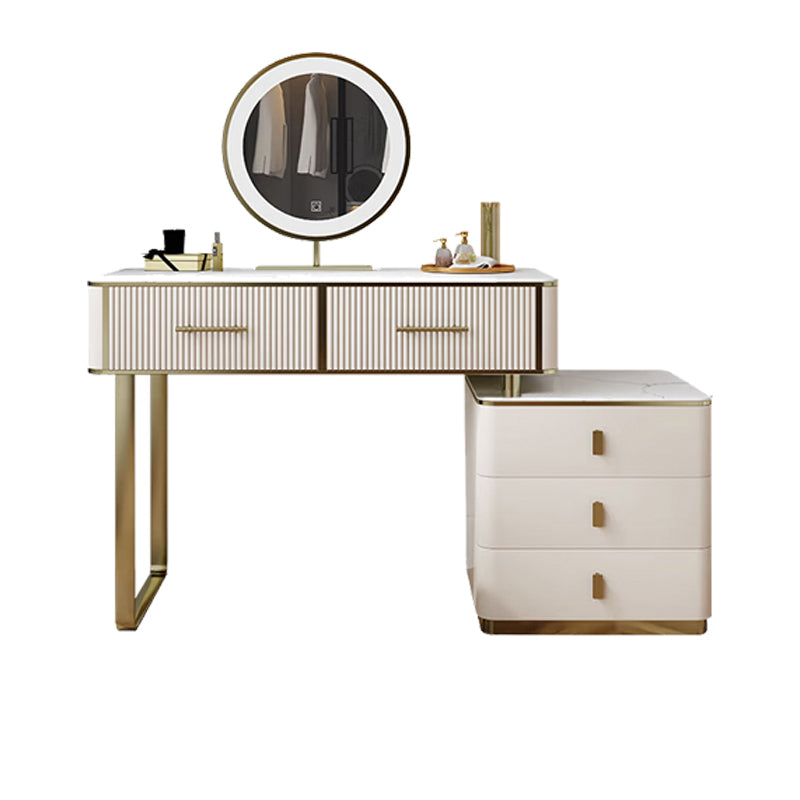 Glam Stone Vanity Dressing Table 5-Drawers Vanity Dressing Table
