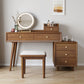 ScandinavianSolid Wood Table Makeup Vanity with Mirror and Drawers
